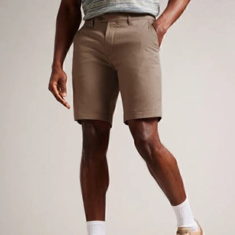 Ted Baker Men’s Cortrom Semi Plain‎ Tan Shorts NWT Size 38R